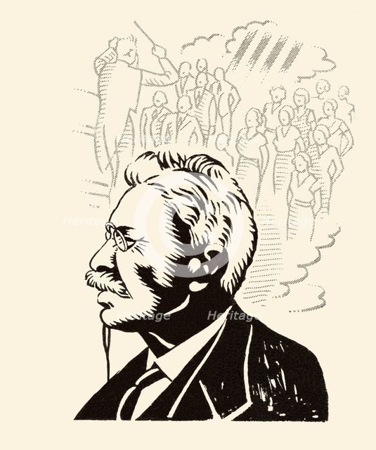 Lluís Millet Pagés (1867-1941). Musician, founder of the Orfeo Catala. Drawing, 1934.