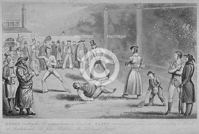 llustration of a scene at the Fleet Prison, from Pierce Egan's Life in London, 1820. Artist: Isaac Robert Cruikshank