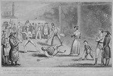 llustration of a scene at the Fleet Prison, from Pierce Egan's Life in London, 1820. Artist: Isaac Robert Cruikshank