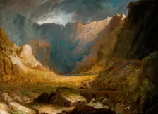 Llyn Idwal, North Wales, 1810-1850. Creator: Samuel Lines