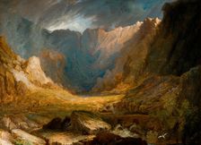 Llyn Idwal, North Wales, 1810-1850. Creator: Samuel Lines