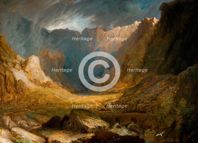 Llyn Idwal, North Wales, 1810-1850.  Creator: Samuel Lines.