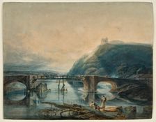 Llandilo Bridge and Dynevor Castle, c1796. Creator: JMW Turner
