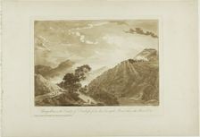 Llangollin in the County of Denbigh, from the Turnpike Road Above the River Dee, 1776. Creator: Paul Sandby