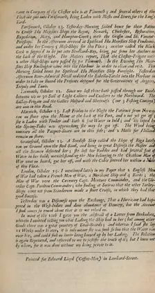 Lloyd's News. London, October 15, 1696 - Numb. 20 1928