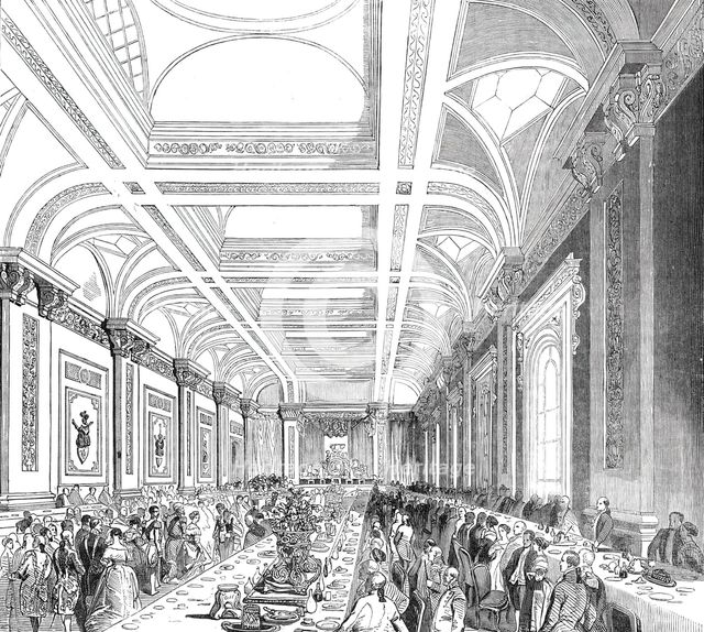 Lloyd's Subscription Room - as it appeared at the entrance of Her Majesty, 1844. Creator: Unknown.