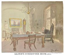 Lloyd's Committee Room - As Seen By A Punch Artist, 1927 (1928). Artists: George Belcher, Unknown