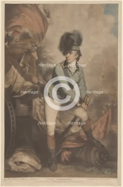 Lt. Colonel Tarleton, published 1782. Creator: John Raphael Smith.