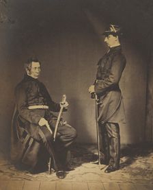 Lt. Gen. Sir Burgoyne, G.C.B. Seated in Dress Uniform with Aide to his Right, 1855. Creator: Roger Fenton