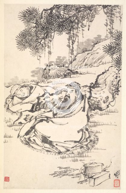 Lu Tong and Servant, 1788. Creator: Min Zhen (Chinese, 1730-after 1788).