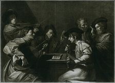Lute, violin and black (curved) zink; Italian engraving of the year 1784 1948