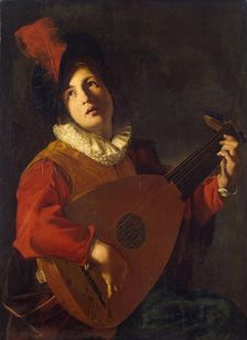 Lute Player, 1650. Creator: Nicolas Tournier