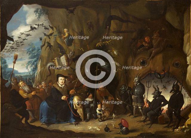 Luther in Hell. Artist: Heemskerk, Egbert van, the Younger (1676-1744)