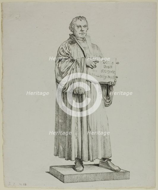 Luther's Statue in Wittenberg, 1822. Creator: Johann Gottfried Schadow.