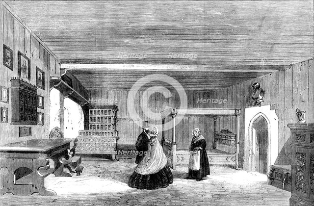 Luther's room at the Wartburg - from a sketch by our special artist, 1862. Creator: Unknown.