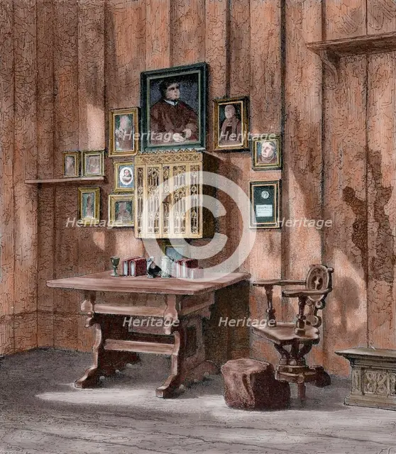 Luther's room at Wartburg Castle, Eisenach, Germany 1880.  Creator: Alexandre Hurel.