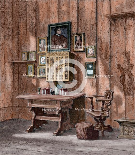 Luther's room at Wartburg Castle, Eisenach, Germany 1880.  Creator: Alexandre Hurel.