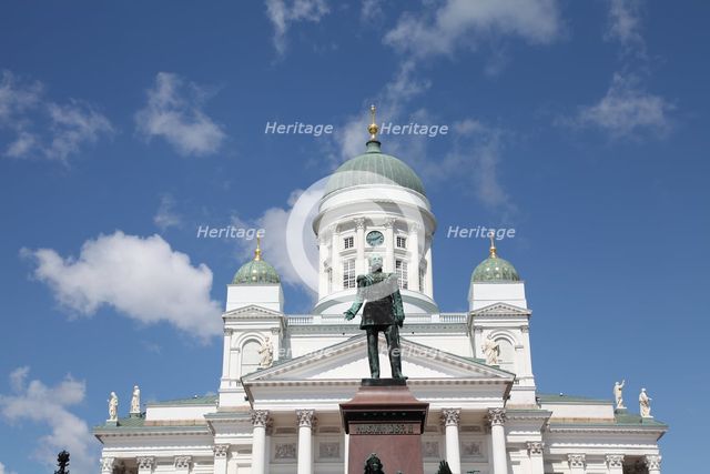 Lutheran Cathedral and the statue of Emperor Alexander II of Russia, Helsinki, Finland, 2011. Artist: Sheldon Marshall
