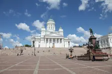 Lutheran Cathedral and the statue of Emperor Alexander II of Russia, Helsinki, Finland, 2011. Creator: Sheldon Marshall