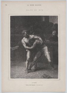 Lutteurs (The Wrestlers), from "Le Monde Illustré", May 22, 1875. Creator: Auguste Joliet