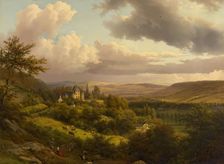 Luxembourgish landscape with a view of Berg Castle, 1846. Creator: Barend Cornelis Koekkoek