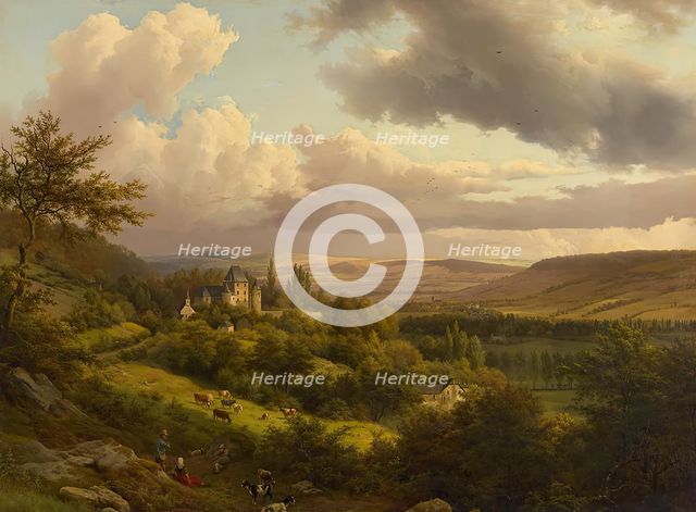 Luxembourgish landscape with a view of Berg Castle, 1846. Creator: Barend Cornelis Koekkoek.