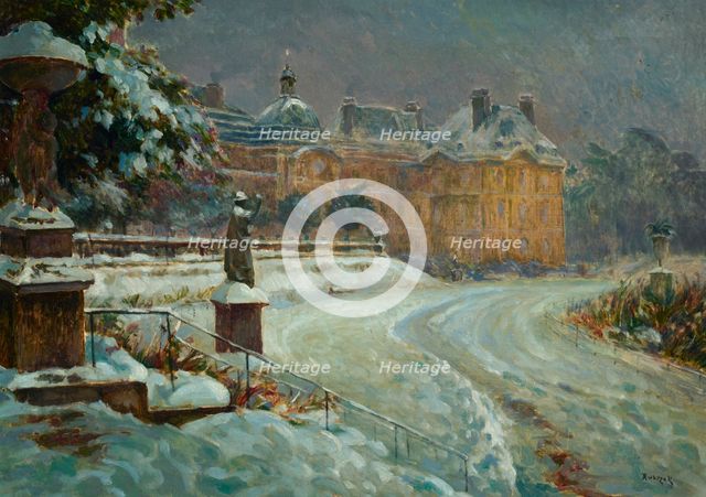 Luxembourg Palace in Snow, 1912. Creator: Jan Rubczak.