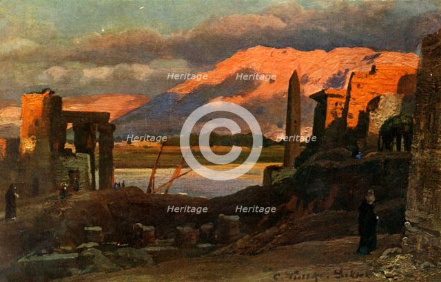 'Luxor and the mountains of Thebes', c1918-c1939. Creator: Unknown.