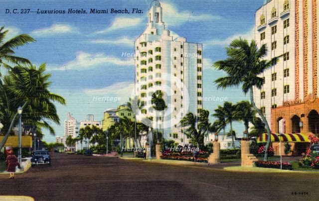 Luxurious hotels, Miami Beach, Florida, USA, 1946. Artist: Unknown