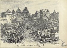 Lubyanoi Rynok (Wood market) at the Truba (Trubnaya Square) in Moscow, Early 1920s. Creator: Vasnetsov, Appolinari Mikhaylovich (1856-1933)