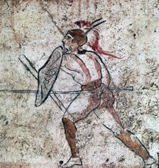 Lucanian wall-painting of a warrior, 4th century