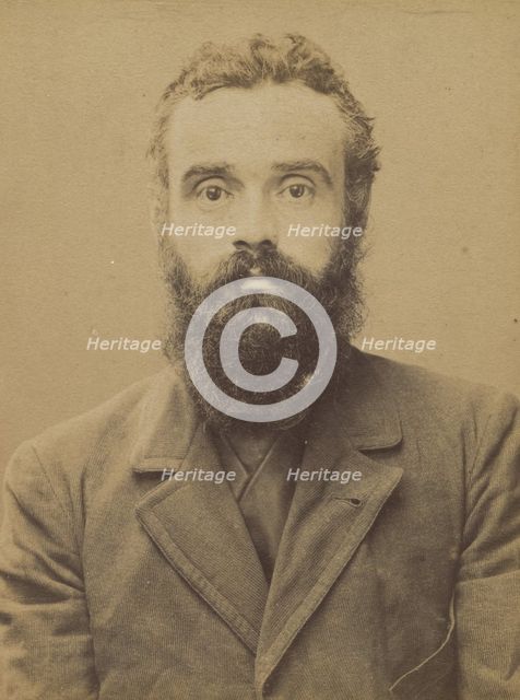 Luce. Maximilien. 36 ans, né le 13/3/58 à Paris VIIe. Artiste-peintre. Anarchiste. 6/7/94., 1894. Creator: Alphonse Bertillon.