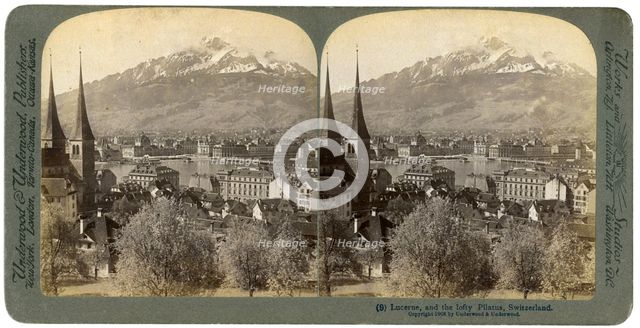 Lucerne and Mount Pilatus, Switzerland, 1903.Artist: Underwood & Underwood