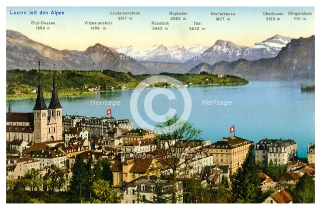 Lucerne and the Alps, Switzerland, 20th century. Artist: Unknown