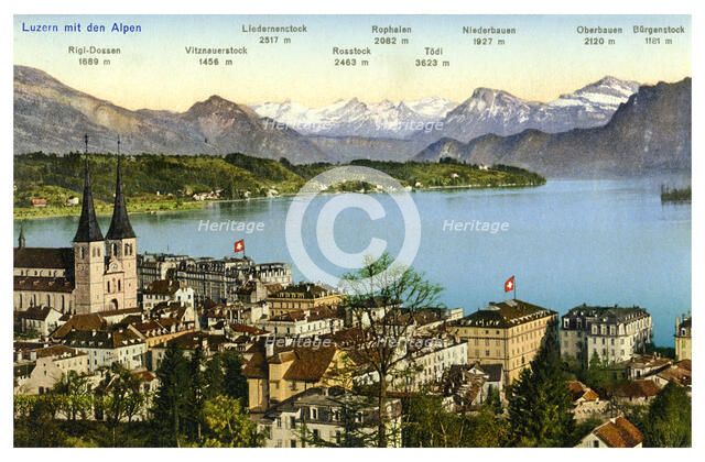 Lucerne and the Alps, Switzerland, 20th century. Artist: Unknown