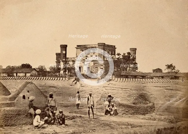 Lucknow, India: the military mess house surrounded by fortifications after the Indian..., c1858. Creator: Felice Beato.