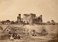 Lucknow, India: the military mess house surrounded by fortifications after the Indian..., c1858. Creator: Felice Beato