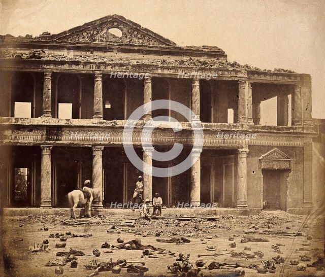 Lucknow, India: the Secundra Bagh interior showing damage done during the Indian Rebellion..., c1858 Creator: Felice Beato.