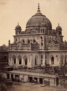 Lucknow, India: the tomb of Shahadut Allee in the Kaiser Bagh palace, showing damage done..., c1858. Creator: Felice Beato