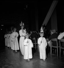 Lucia Day celebrations, Sweden, 1960. Creator: Torkel Lindeberg