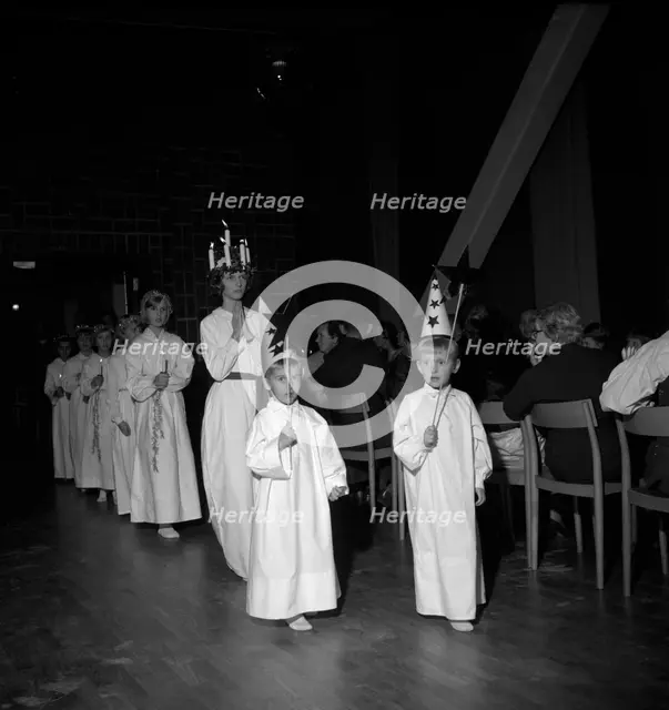Lucia Day celebrations, Sweden, 1960. Creator: Torkel Lindeberg.