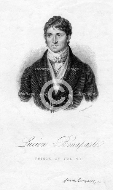 Lucien Bonaparte, Prince of Canino, 19th century.Artist: W Greatbatch