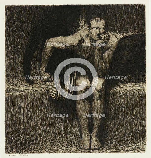 Lucifer, c. 1890. Creator: Franz von Stuck.