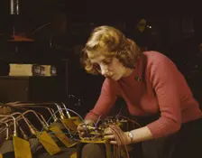 Lucile Mazurek, age 29, ex-housewife, husband going into..., Heil and Co., Milwaukee, Wisc., 1943. Creator: Howard Hollem