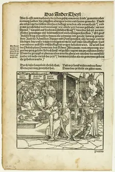 Lucius Mutius, Scipio Africanus, and Paulus Aemilius (recto) Battle Scene (verso) from..., 1937. Creator: Hans Weiditz