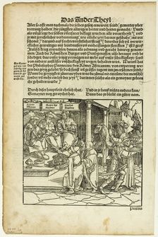 Lucius Mutius, Scipio Africanus, and Paulus Aemilius (recto) Battle Scene (verso) from..., 1937. Creator: Hans Weiditz