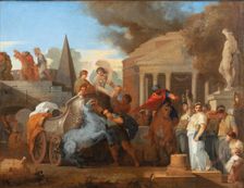 Lucius Albinus giving up his chariot to the vestals during the sack of Rome in 390 B.C. Creator: Sébastien Bourdon