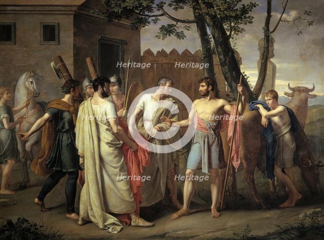 Lucius Quinctius Cincinnatus Leaves the Plough to Dictate Laws to Rome, ca 1806. Creator: Ribera y Fernández, Juan Antonio (1779-1860).