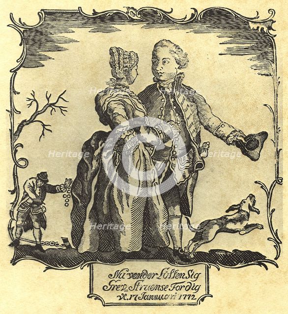 Luck Turns For You, Count Struensee! (Popular print). Artist: Anonymous  