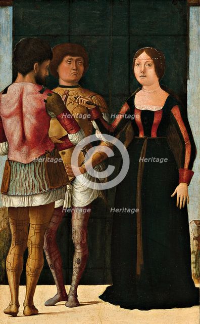 Lucretia, Brutus and Collatinus. Artist: De' Roberti, Ercole (c. 1450-1496)
